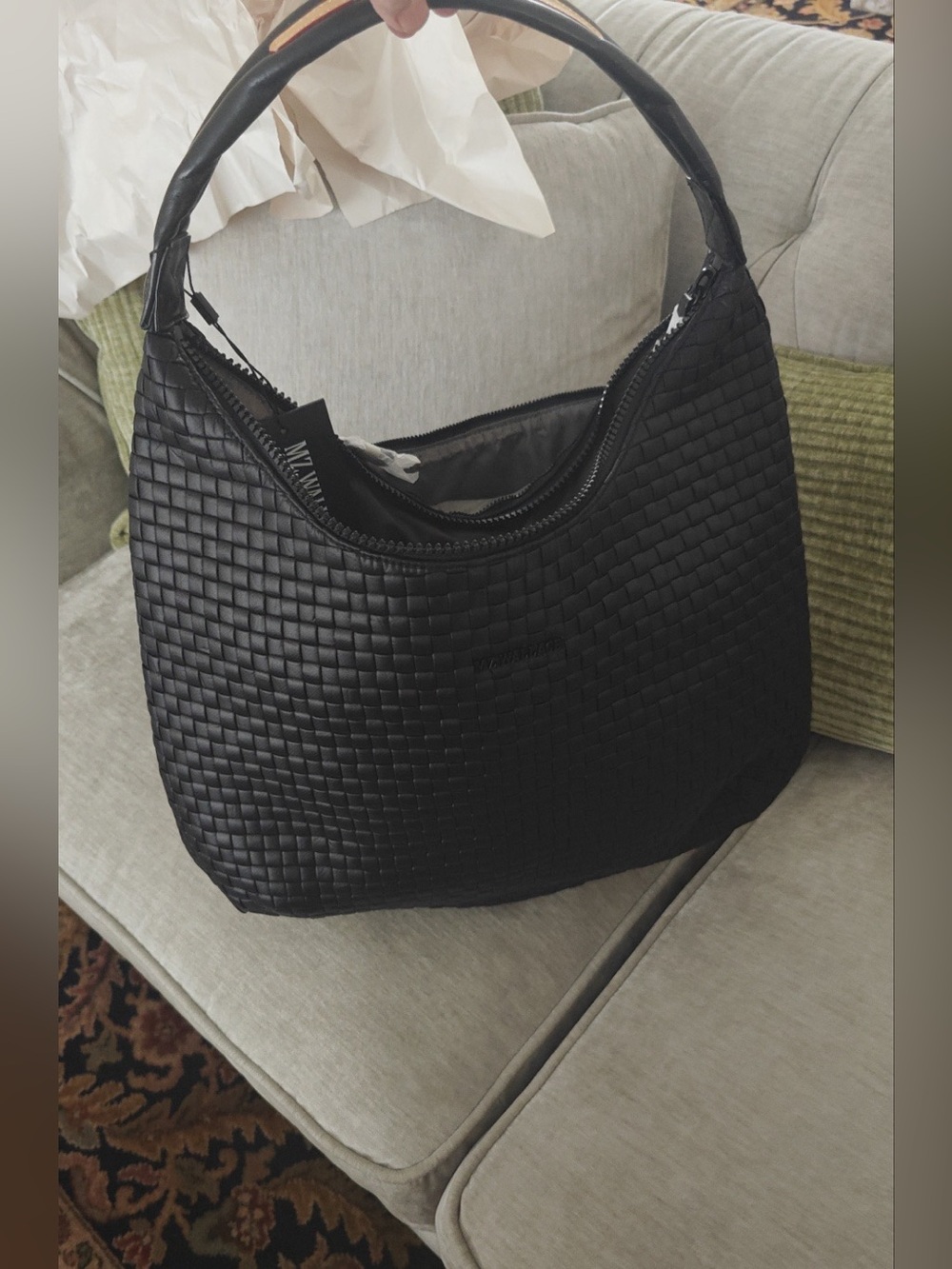 MZ Wallace large black woven shoulder bag